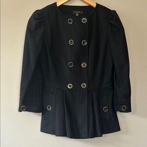 Ted Baker London Wool Cashmere Blend‎ Peplum Blazer Jacket US Size Medium Black